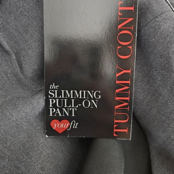 Avenue Straight Leg Dress Pants Gray Pull On Tummy Control High Rise 26 Tall - Picture 5 of 9